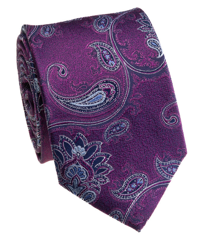 Purple and Blue Paisley Tie