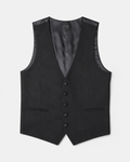 Black Super 150s Wool Dress Vest