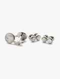 Silver Pearl Dress Stud & Cufflink Set