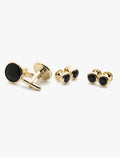 Gold Onyx Dress Stud & Cufflink Set