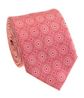 Coral Sunburst Medallion Silk Tie