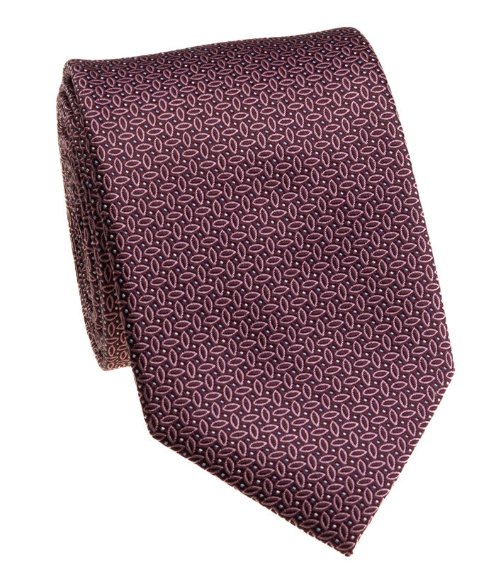 Burgundy Foliate Silk Tie