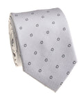 Silver Micro-Floral Foulard Silk Tie