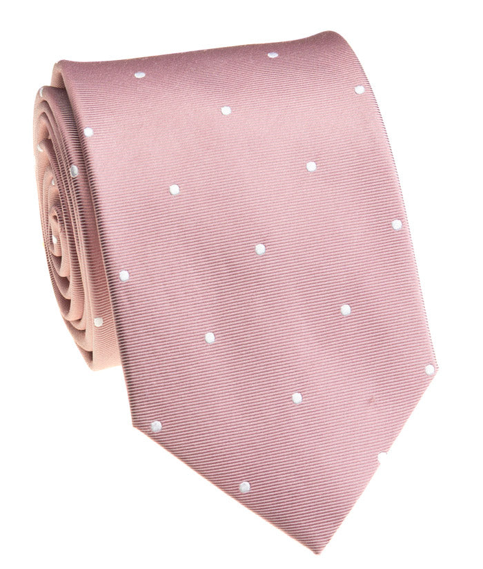 Mauve Polka Dot Silk Tie