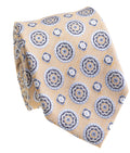 Gold & Blue Medallion Silk Tie