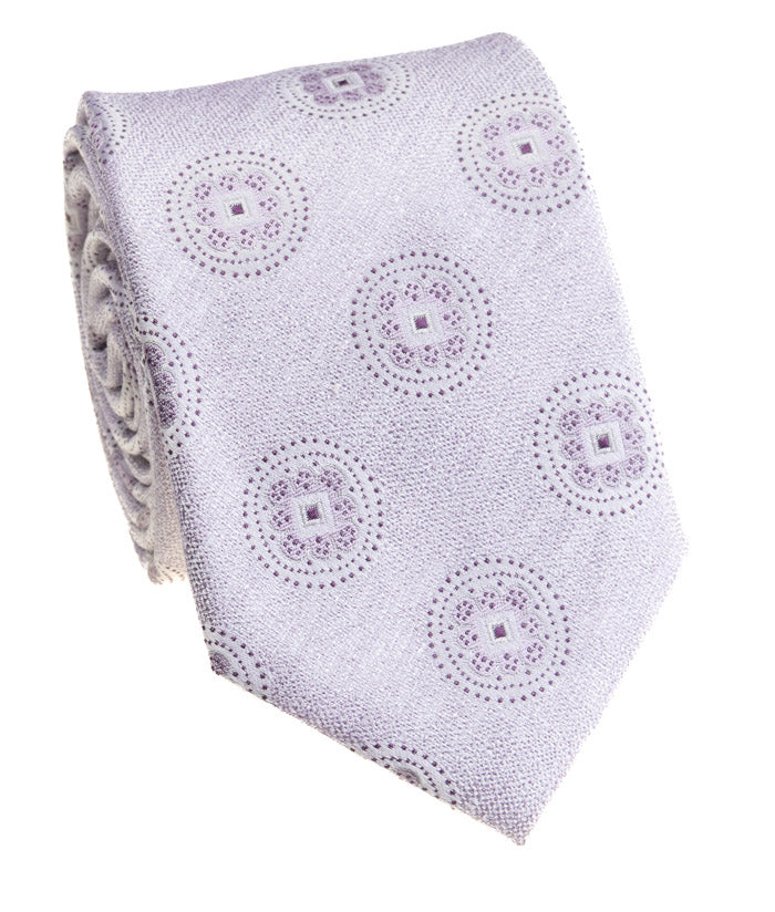 Lavender Medallion Silk Tie