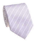 Lavender White Stripe Silk Tie