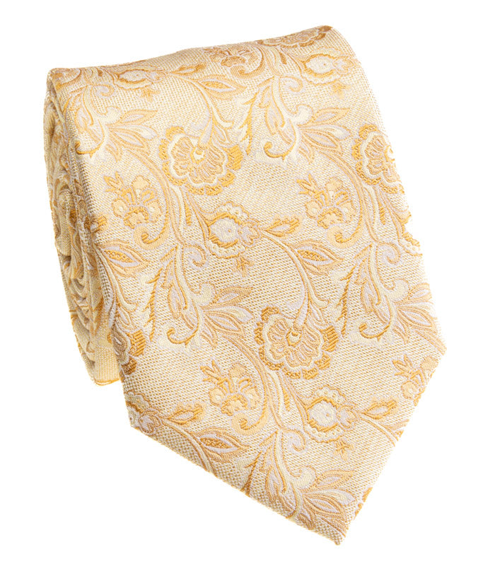 Yellow Paisley Silk Tie