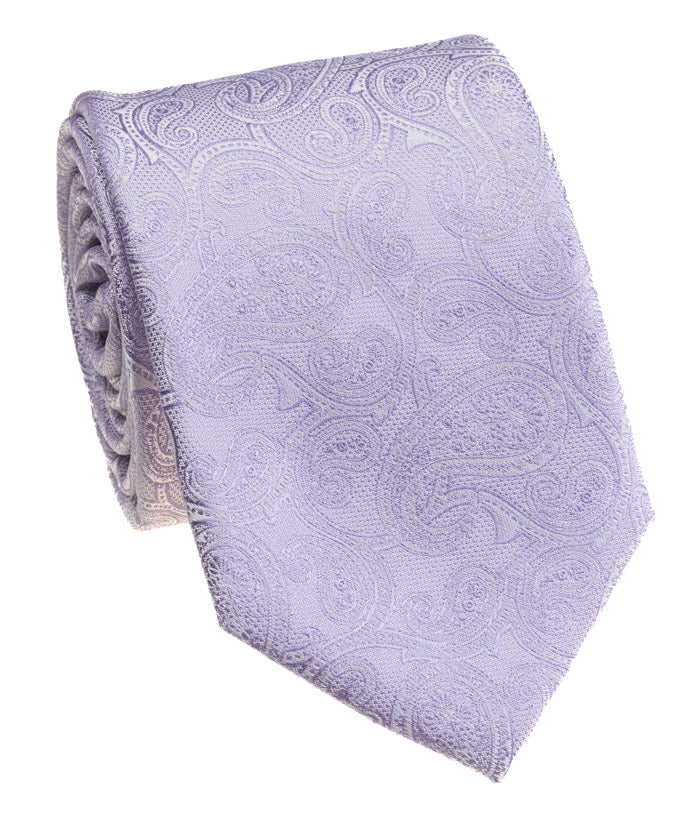 Lilac Tonal Paisley Jacquard Silk Tie