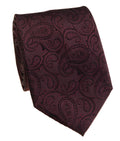 Burgundy Paisley Jacquard Silk Tie