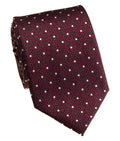 Burgundy Tweed Polka Dot Silk Tie