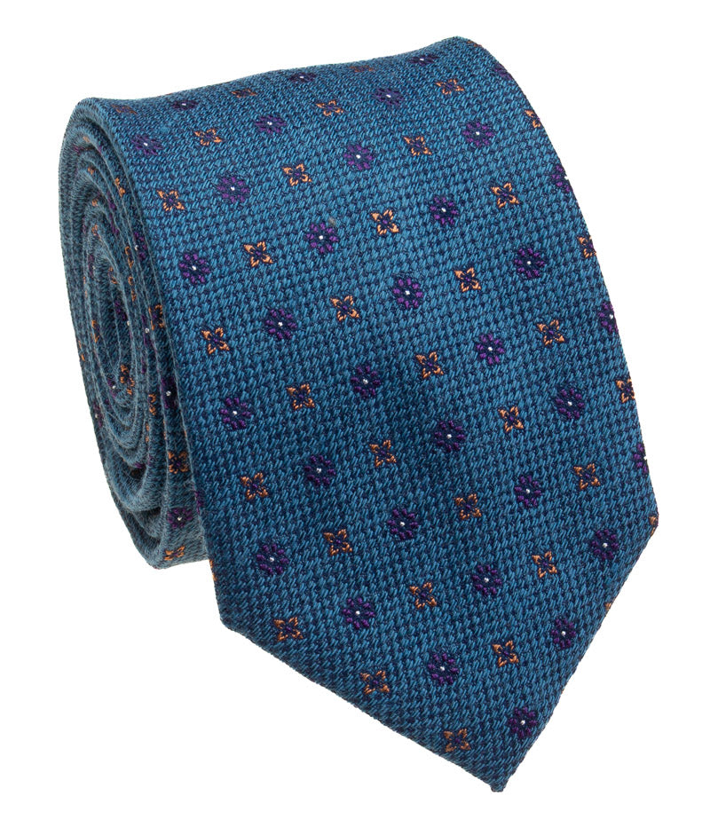 Forest Green Geometric Foulard Silk Tie — Style 9029C