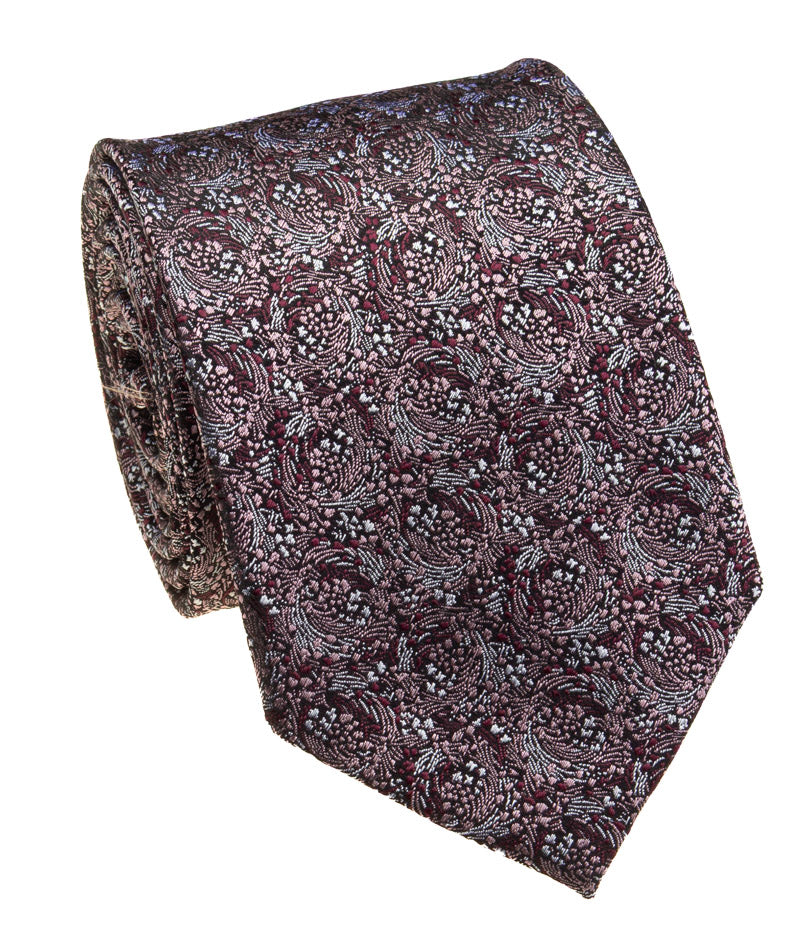 Wine Silk Jacquard Tie — Style 9052C