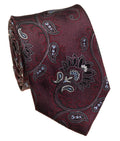 Wine Silk Jacquard Tie — Style 9078C