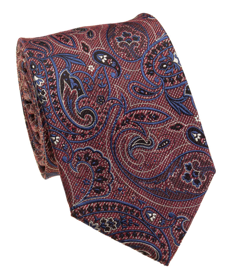 Wine Silk Jacquard Tie — Style 9080C