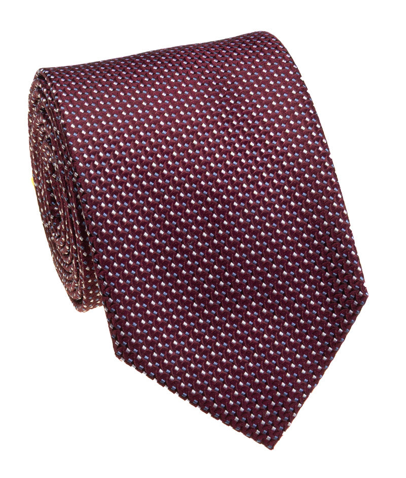 Wine Silk Jacquard Tie — Style 9092A