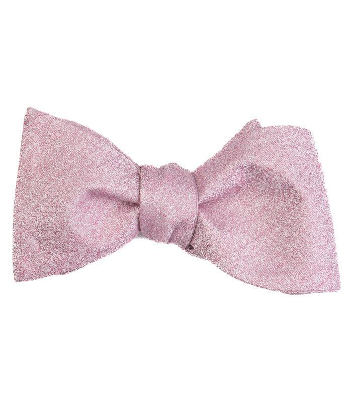 Pink Slub Silk Self-Tie Bow Tie