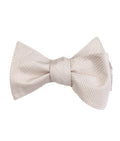 Champagne Ivory Textured Self-Tie Bow Tie
