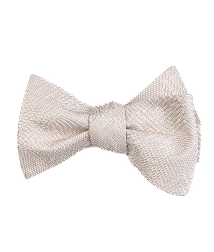 Champagne Ivory Textured Self-Tie Bow Tie