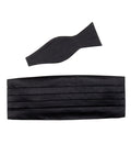 Black Satin Cummerbund Set