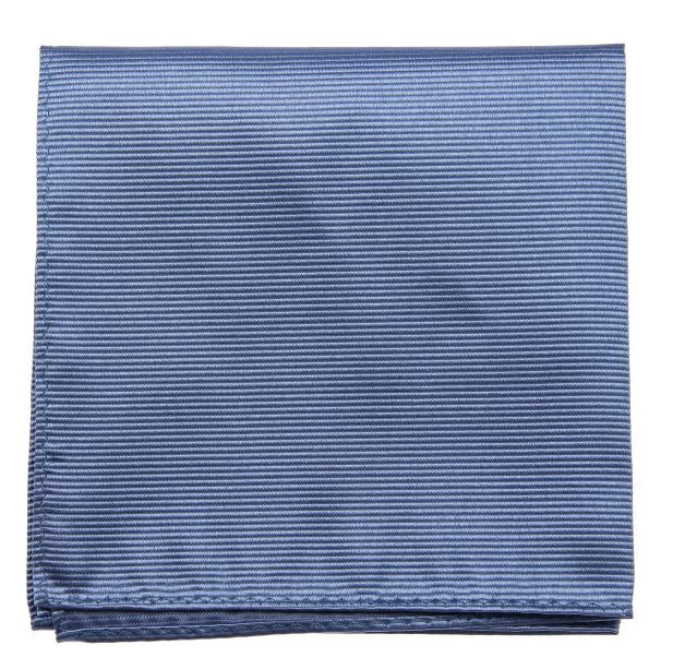 Navy Solid Ribbed Silk Pocket Square