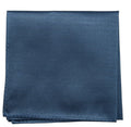 Steel Blue Solid Ribbed Silk Pocket Square