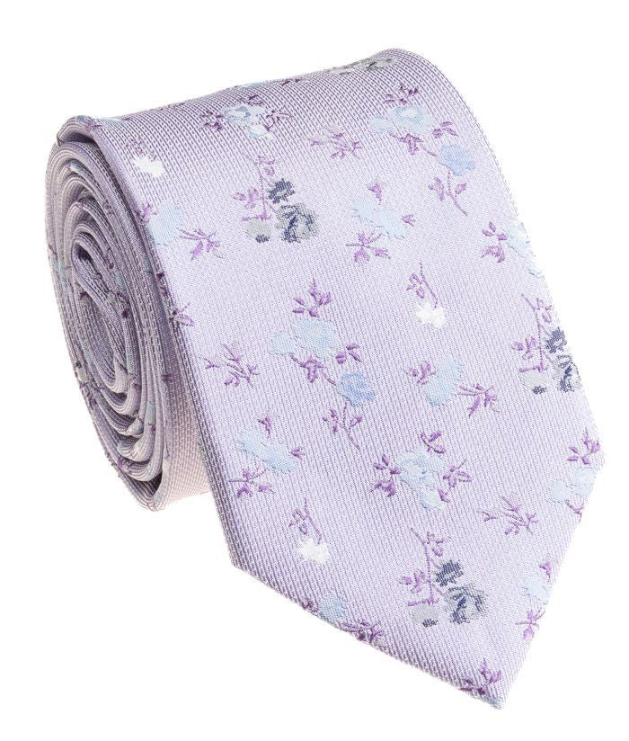 Lavender Floral Silk Tie