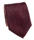 Burgundy Floral Jacquard Silk Tie
