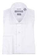 White Slim Fit Evening Shirt — French Cuff