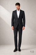 Dark Grey Modern Fit Two-Piece Wool Suit