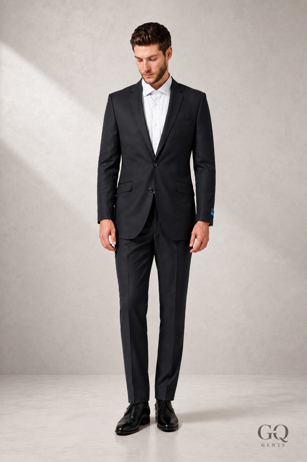 Dark Grey Modern Fit Two-Piece Wool Suit