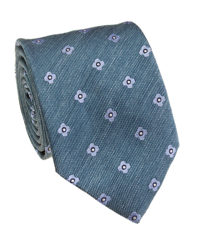 Green & Light Blue Silk Necktie