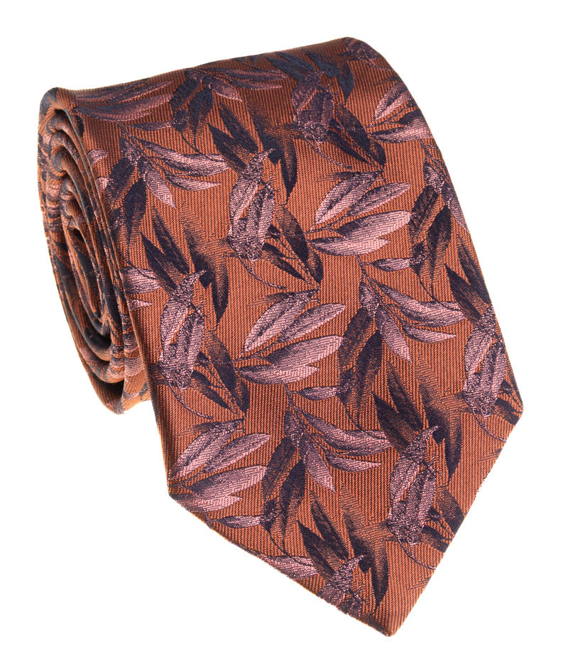Amber Orange Solid Silk Necktie