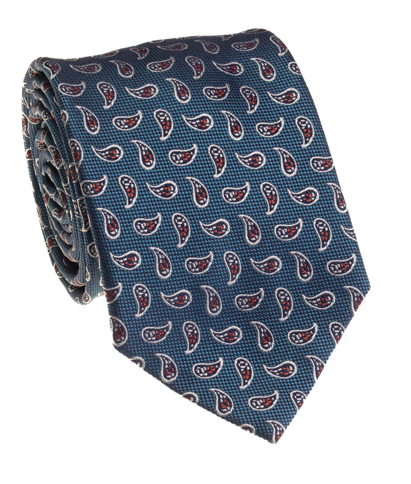 Petrol Paisley Silk Tie