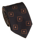 Black Scalloped Medallion Silk Tie