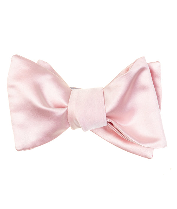 Blush Satin Self-Tie Bow Tie