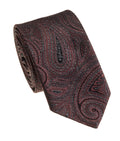 Wine Silk & Lurex Narrow Tie