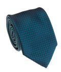 Navy & Teal Herringbone Medallion Silk Tie