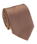 Rust & Light Blue Diamond Foulard Silk Tie