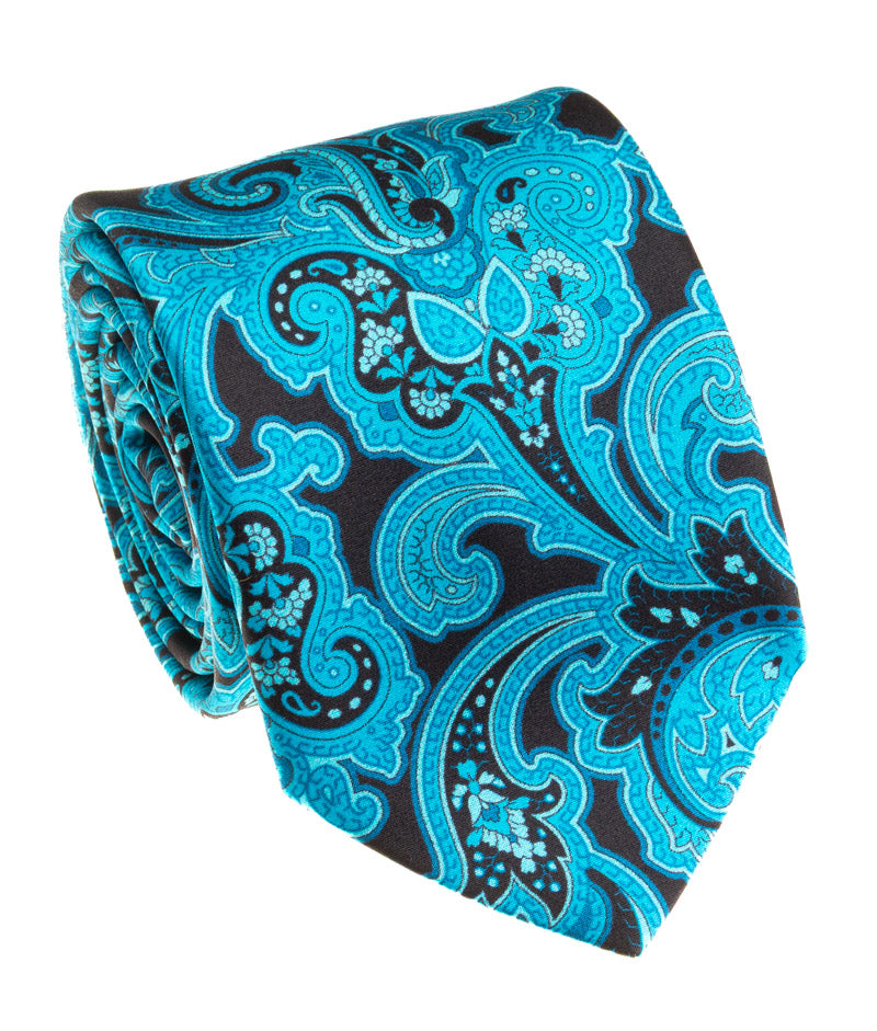 Blue Silk Satin Tie