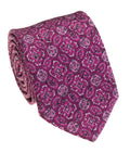 Magenta Medallion Foulard Silk Tie