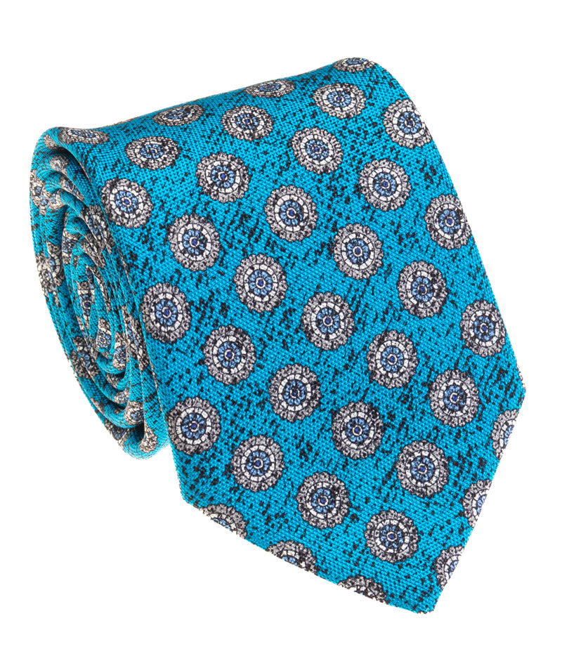 Turquoise Solid Silk Necktie