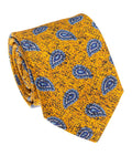 Gold Paisley Motif Silk Tie