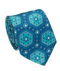 Navy & Turquoise Silk Tie — Style HC27-4225B