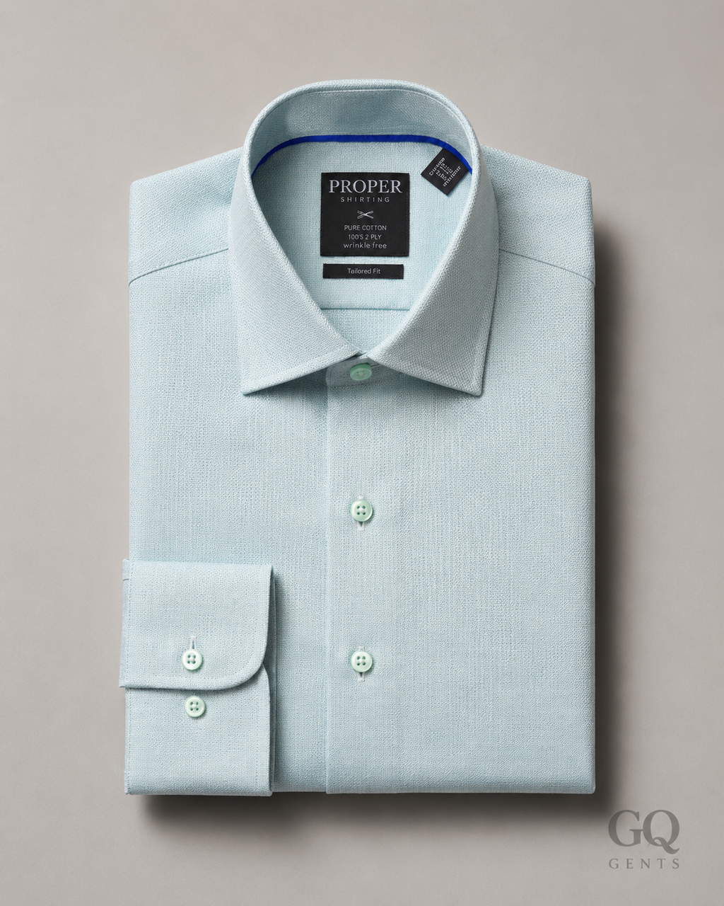 Green Contemporary Fit Shirt — Regular Cuff (Proper Collection)