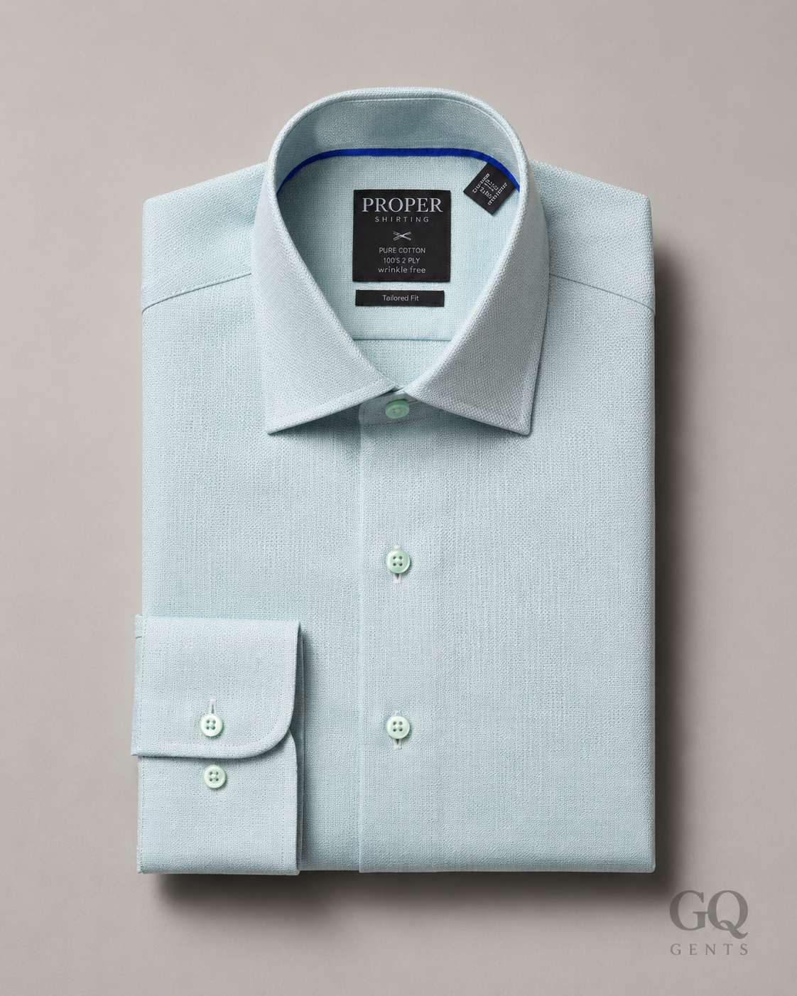 Green Contemporary Fit Shirt — Regular Cuff (Proper Collection)