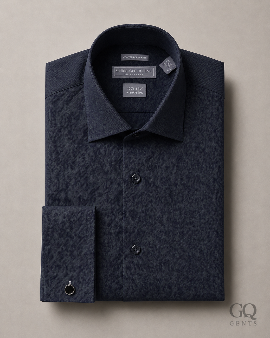 Black Slim Fit Evening Shirt — French Cuff