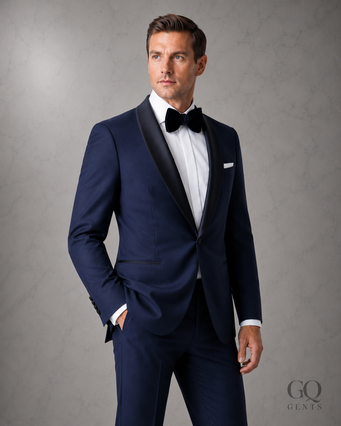 Blue Shawl Lapel Tuxedo — Modern Fit