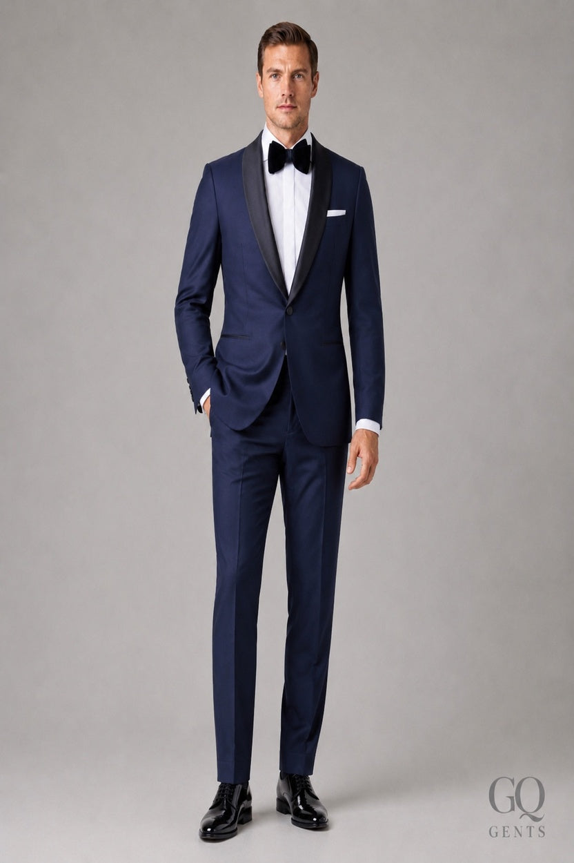 Blue Shawl Lapel Tuxedo — Modern Fit