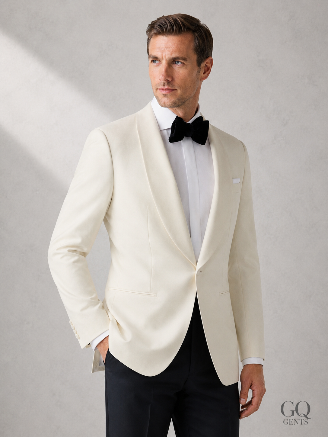 Ivory Shawl Collar Dinner Jacket — Slim Fit